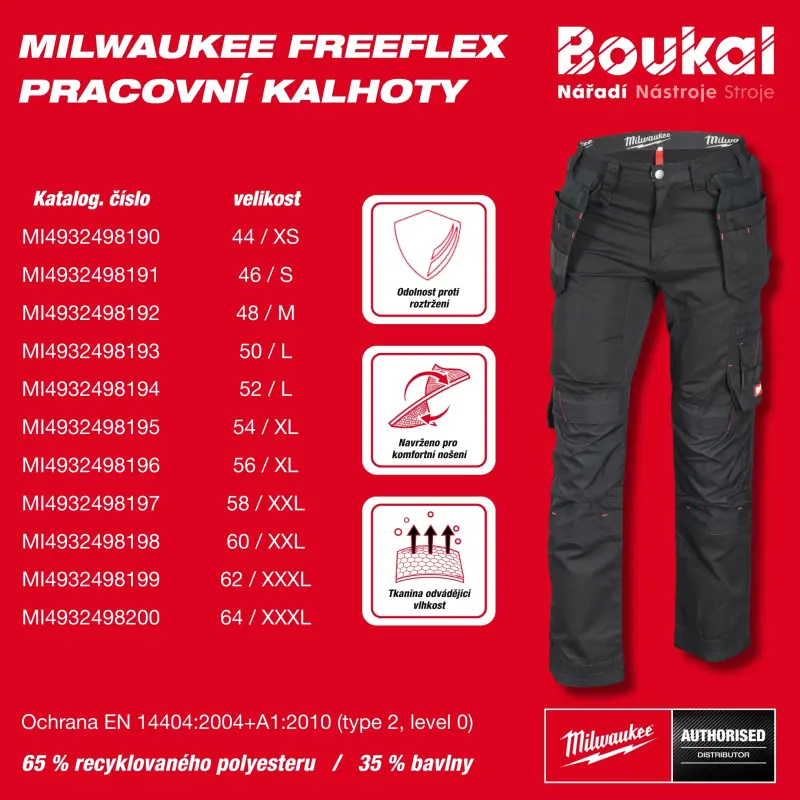 Pracovní kalhoty Milwaukee 4932498194 černé. Vel. 52 (MI4932498194)